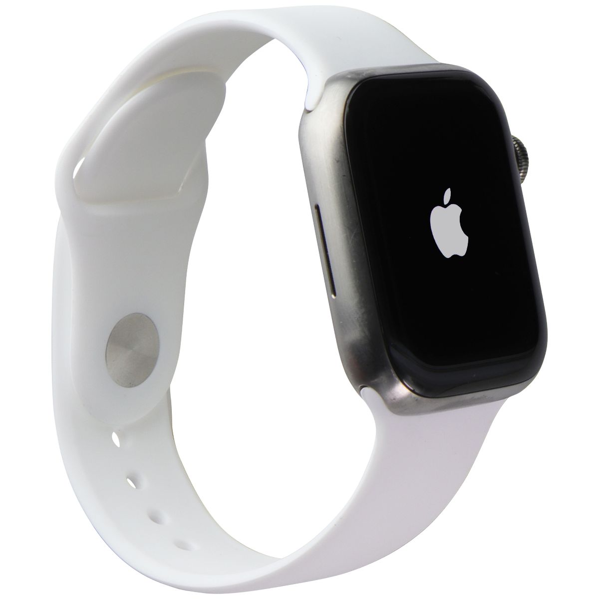 Apple Watch Series 7 (A2477) (GPS+LTE) 45mm - Titanium/White Sport Band Smart Watches Apple - Simple Cell Bulk Wholesale Pricing - USA Seller