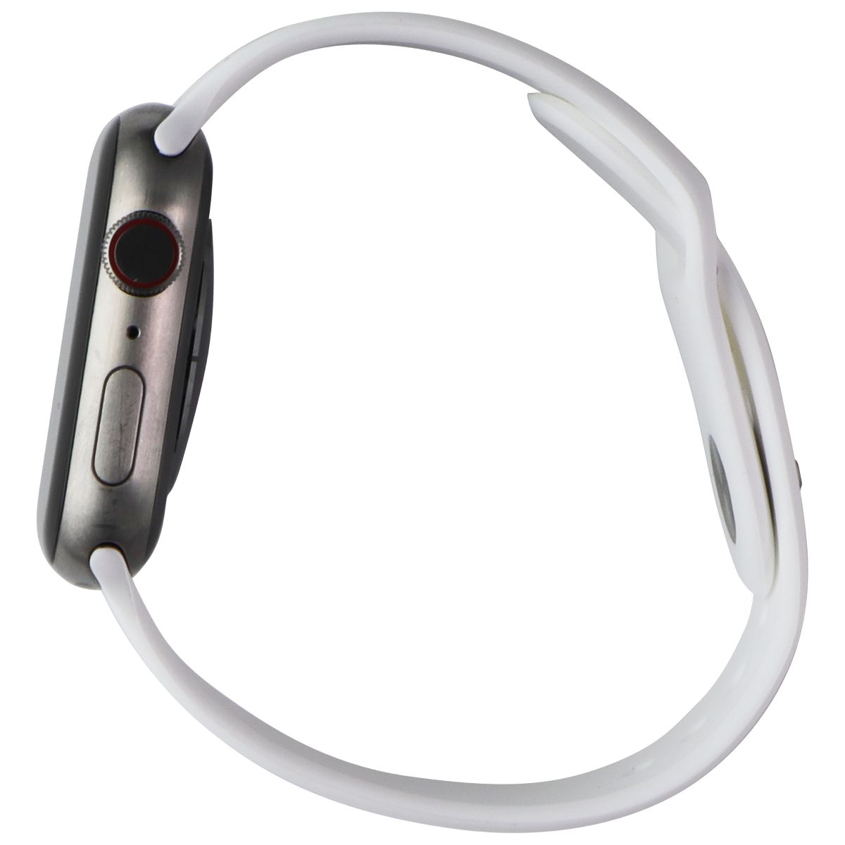 Apple Watch Series 7 (A2477) (GPS+LTE) 45mm - Titanium/White Sport Band Smart Watches Apple - Simple Cell Bulk Wholesale Pricing - USA Seller