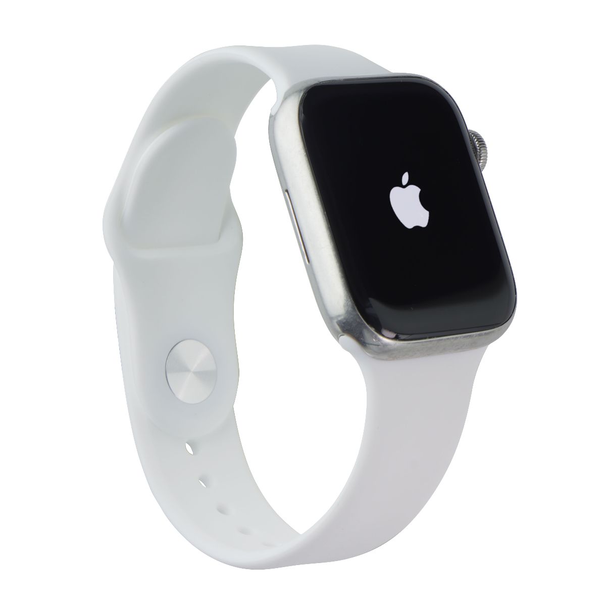 Apple Watch Series 8 (45mm/A2774) GPS+LTE - Silver SS/White Sp Band - FULL SET Smart Watches Apple - Simple Cell Bulk Wholesale Pricing - USA Seller