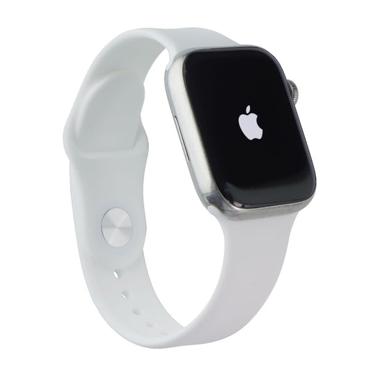 Apple Watch Series 8 (45mm/A2774) GPS+LTE - Silver SS/White Sp Band - FULL SET Smart Watches Apple - Simple Cell Bulk Wholesale Pricing - USA Seller