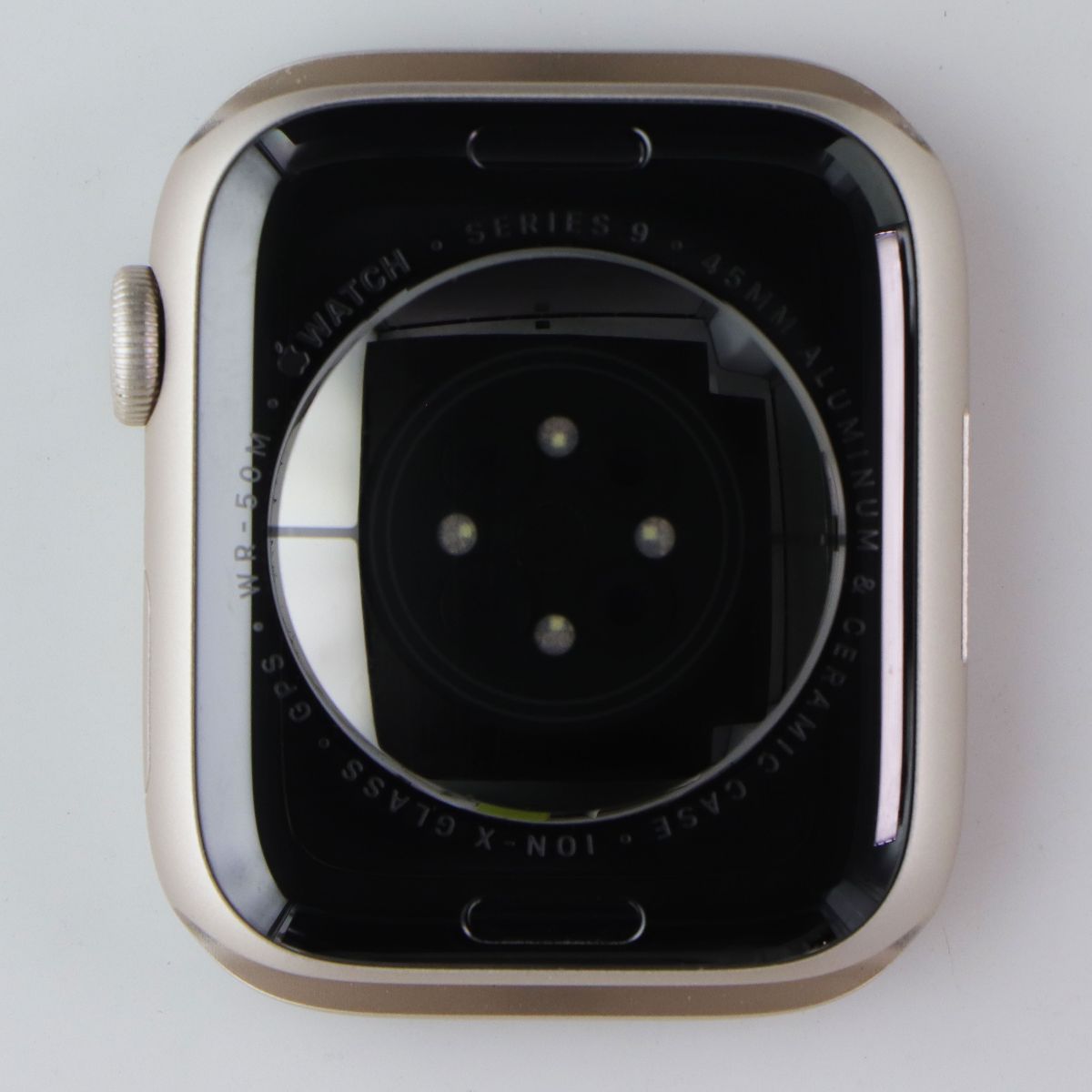 Repair Part OEM Apple Watch 9 (45mm) WiFi Frame with Backglass - Starlight Fitness Technology - Fit Tech Parts & Accessories Apple - Simple Cell Bulk Wholesale Pricing - USA Seller
