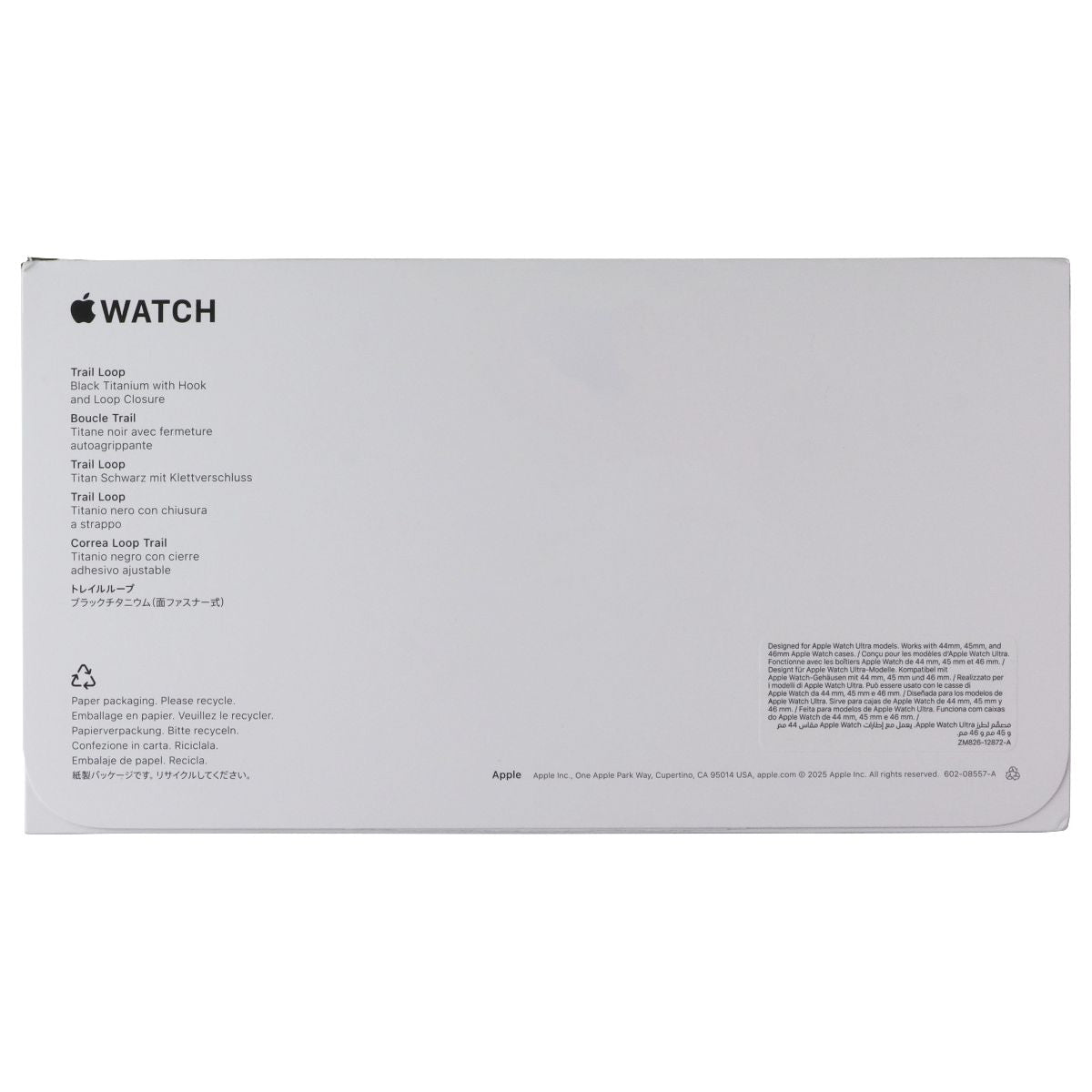 Apple Trail Loop for Apple Watch Ultra (49mm) - Black/Charcoal w/Black Ti (M/L)