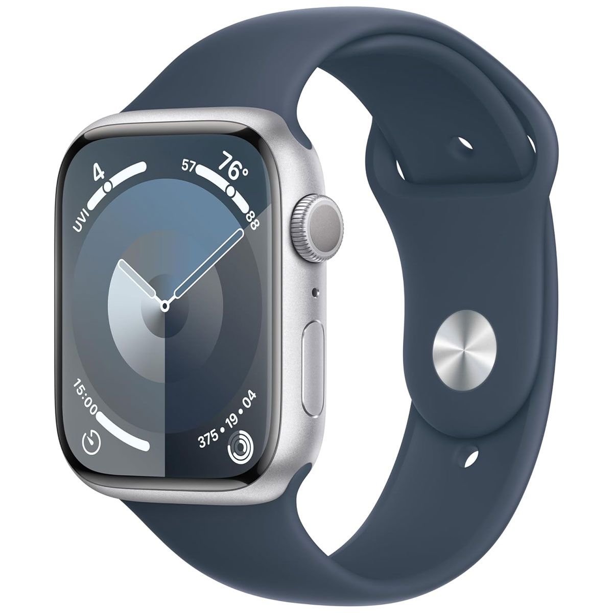 Apple Watch Series 9 (GPS Only) A2980 45mm Silver Al/Storm Blue Sp Band (M/L) Smart Watches Apple - Simple Cell Bulk Wholesale Pricing - USA Seller