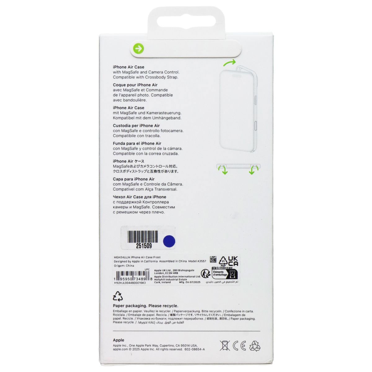 Apple Official Case for MagSafe with Camera Control for iPhone 17 Air - Frost Cell Phone - Cases, Covers & Skins Apple - Simple Cell Bulk Wholesale Pricing - USA Seller