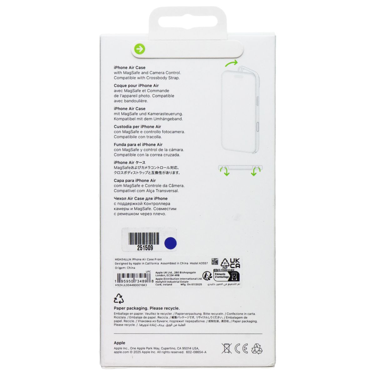 Apple Official Case for MagSafe with Camera Control for iPhone 17 Air - Frost Cell Phone - Cases, Covers & Skins Apple - Simple Cell Bulk Wholesale Pricing - USA Seller