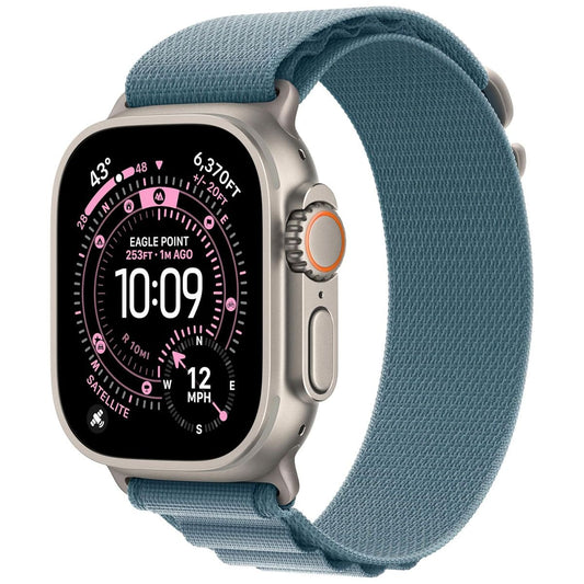Apple Watch Ultra 3 (GPS + Cellular) A3281 49mm - Natural Titanium/Blue Alp Lp M Smart Watches Apple - Simple Cell Bulk Wholesale Pricing - USA Seller