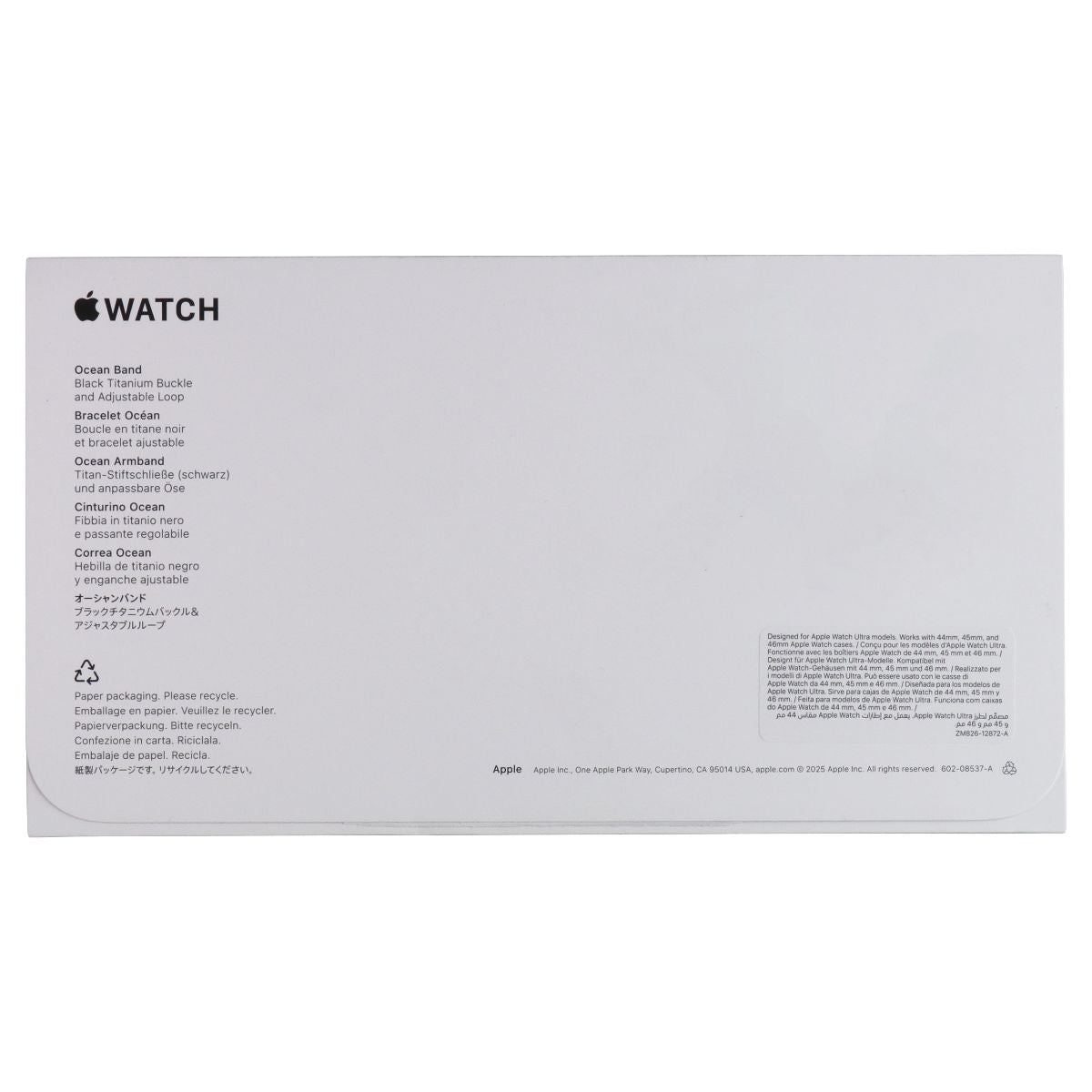Apple Ocean Band for Apple Watch Ultra Series (49mm) - Black/Black Titanium