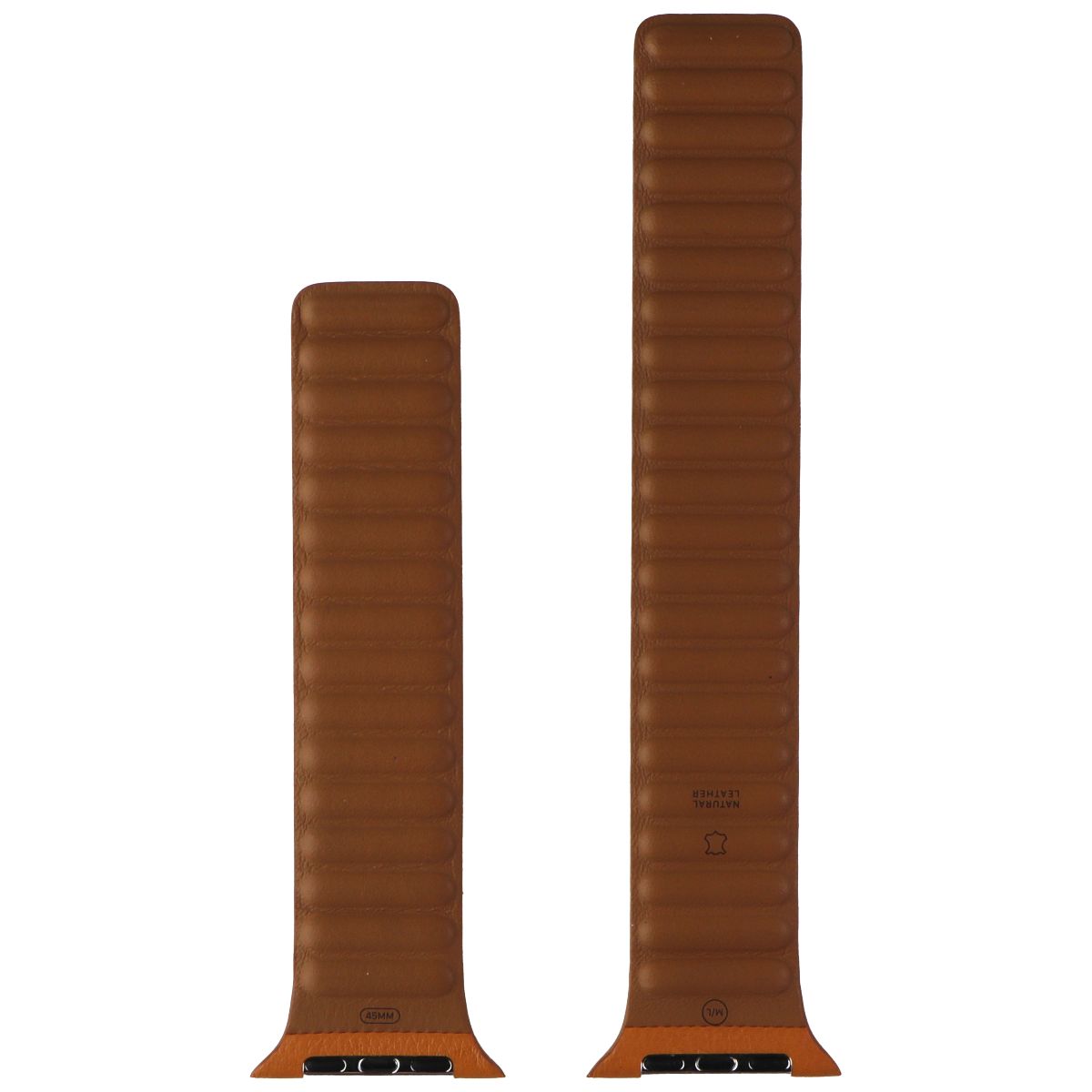 Apple (45mm) Leather Link Watch Band for 49/46/45/44mm Cases - Golden Brown M/L Smart Watch Accessories - Watch Bands Apple - Simple Cell Bulk Wholesale Pricing - USA Seller
