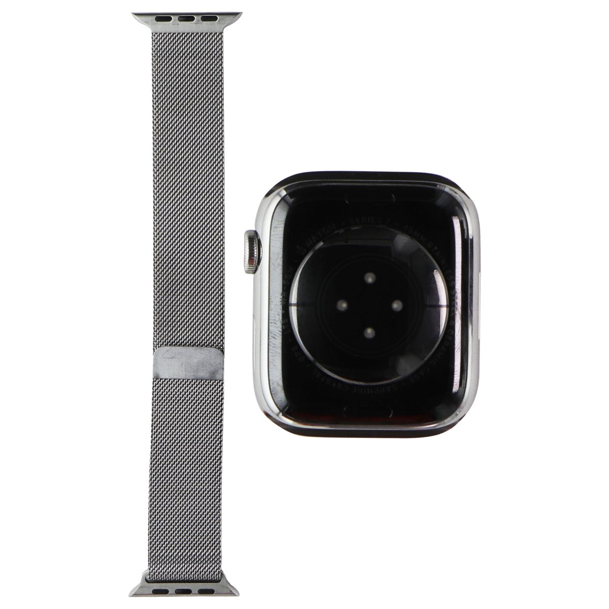 Apple Watch Series 7 (GPS + LTE) A2477 (45mm) Silver SS/Silver Milanese Loop Smart Watches Apple    - Simple Cell Bulk Wholesale Pricing - USA Seller