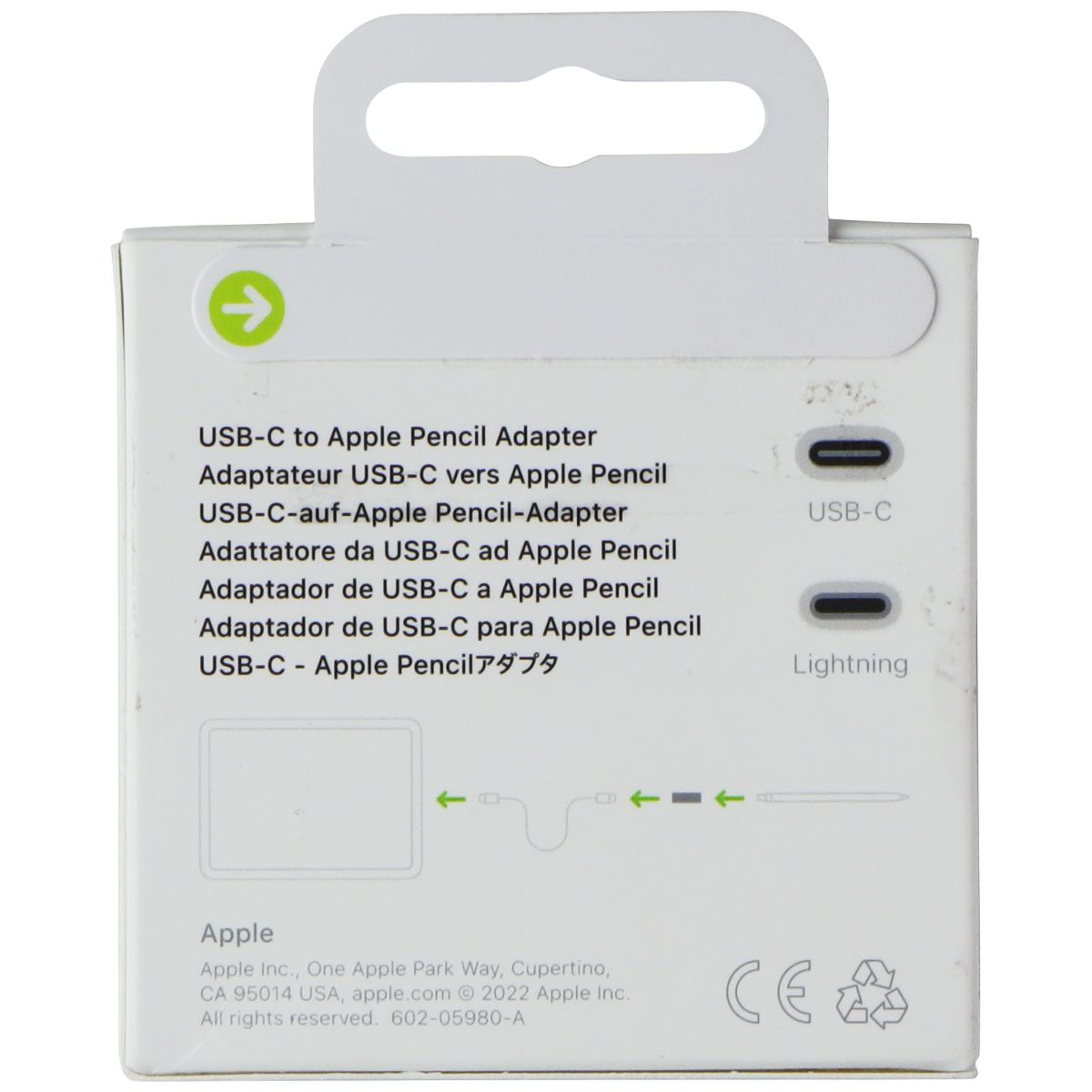 Apple USB-C to Apple Pencil Adapter - White (MQLU3ZM/A) Parts & Accessories - Cables & Adapters Apple - Simple Cell Bulk Wholesale Pricing - USA Seller
