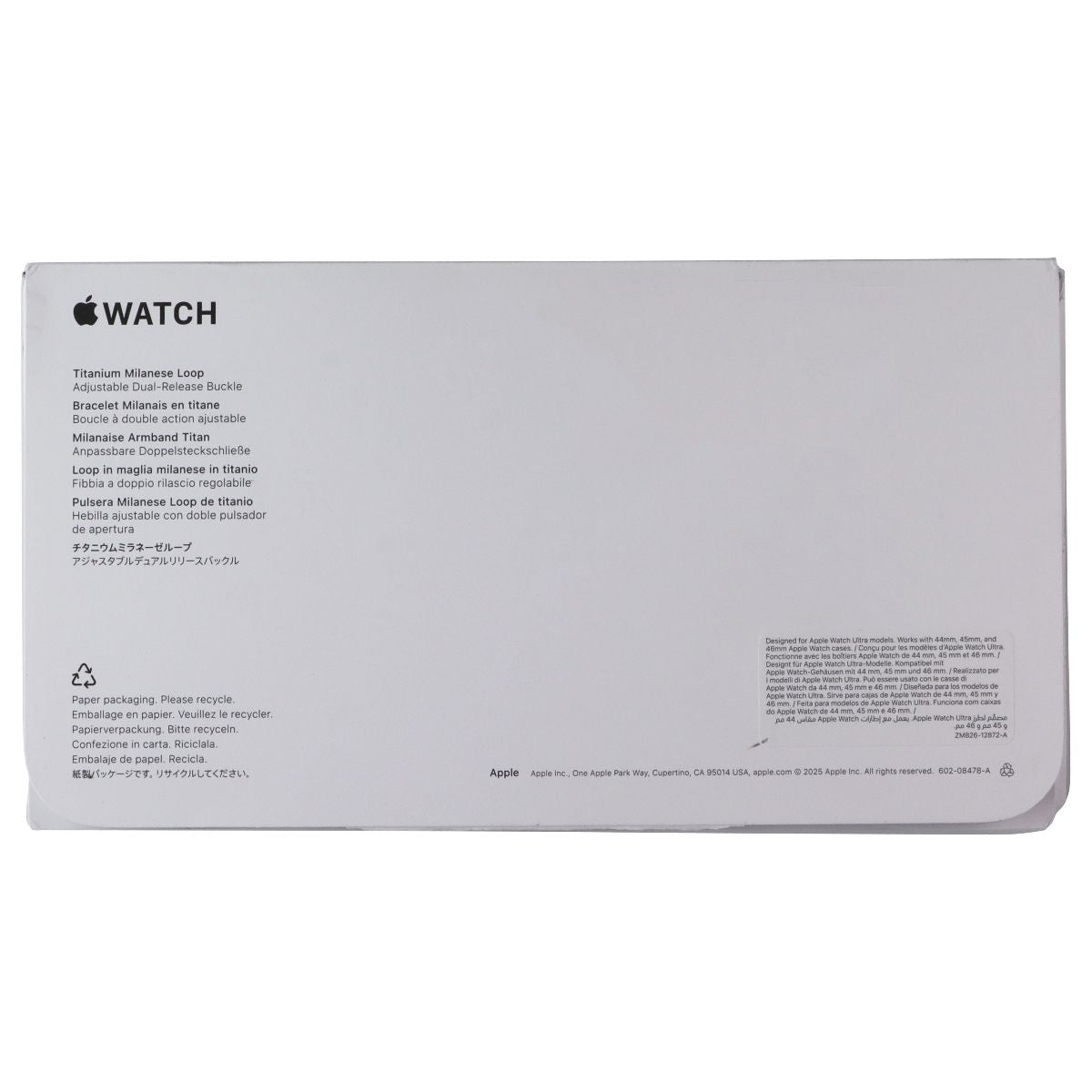 Apple Titanium Milanese Loop for Apple Watch Ultra Series (49mm/L) - Natural