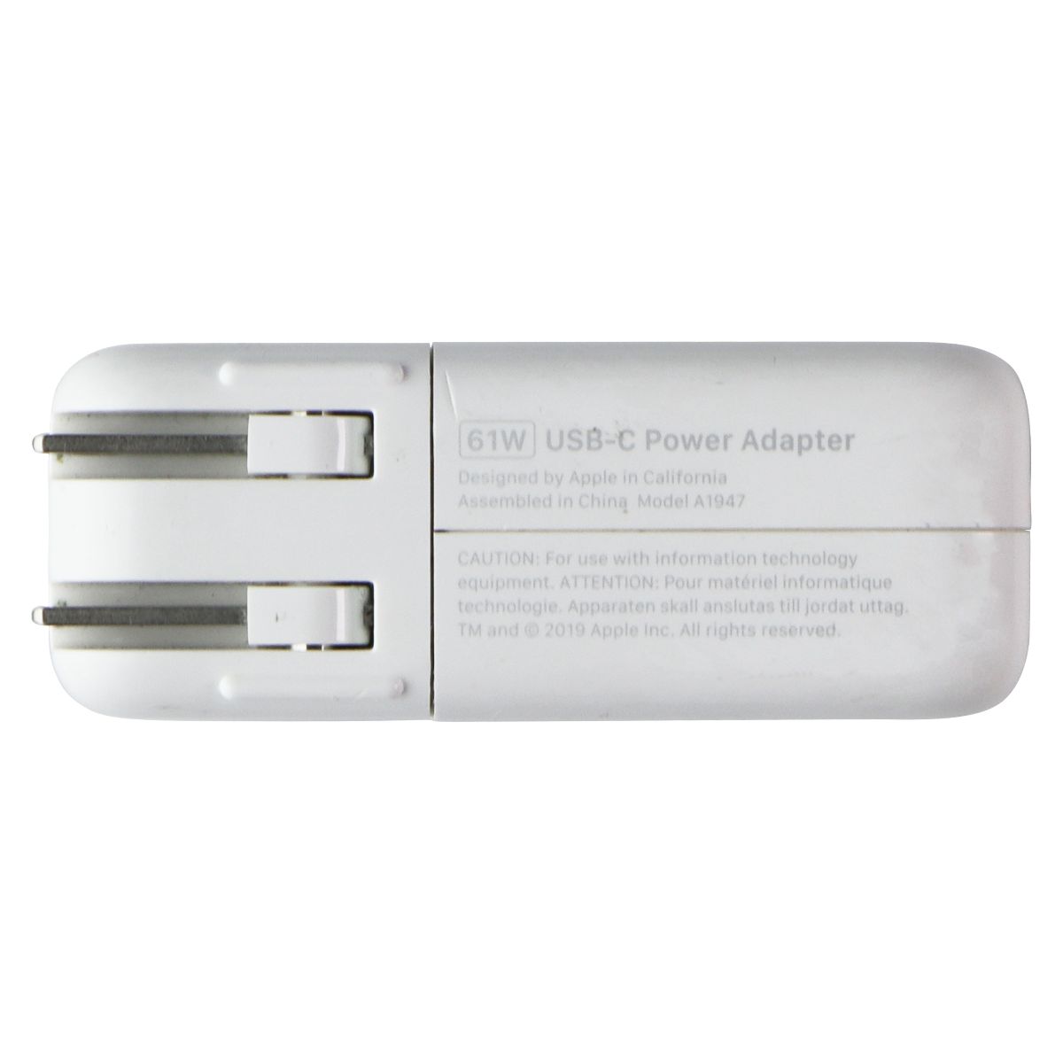 Apple (61W) USB-C Power Adapter with Power Cord - White (A1947) Computer Accessories - Laptop Power Adapters/Chargers Apple    - Simple Cell Bulk Wholesale Pricing - USA Seller