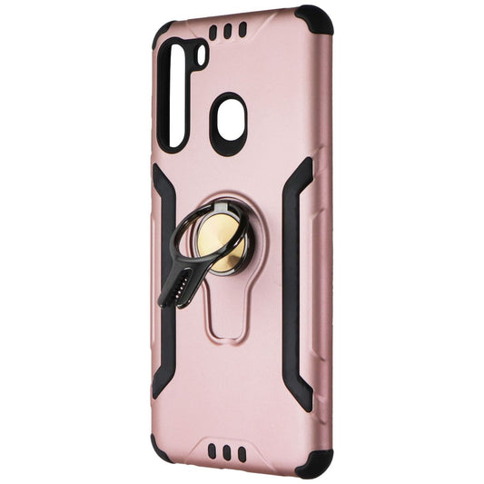 ASMYNA Hybrid Ring Case with Kickstand for Samsung Galaxy A21 - Rose Gold Cell Phone - Cases, Covers & Skins Asmyna - Simple Cell Bulk Wholesale Pricing - USA Seller