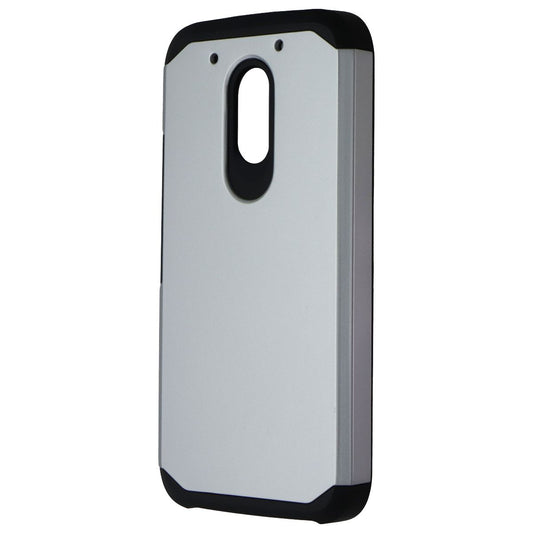Asmyna Dual Layer Case for Motorola Moto G4 Play (XT1607) - Silver/Black