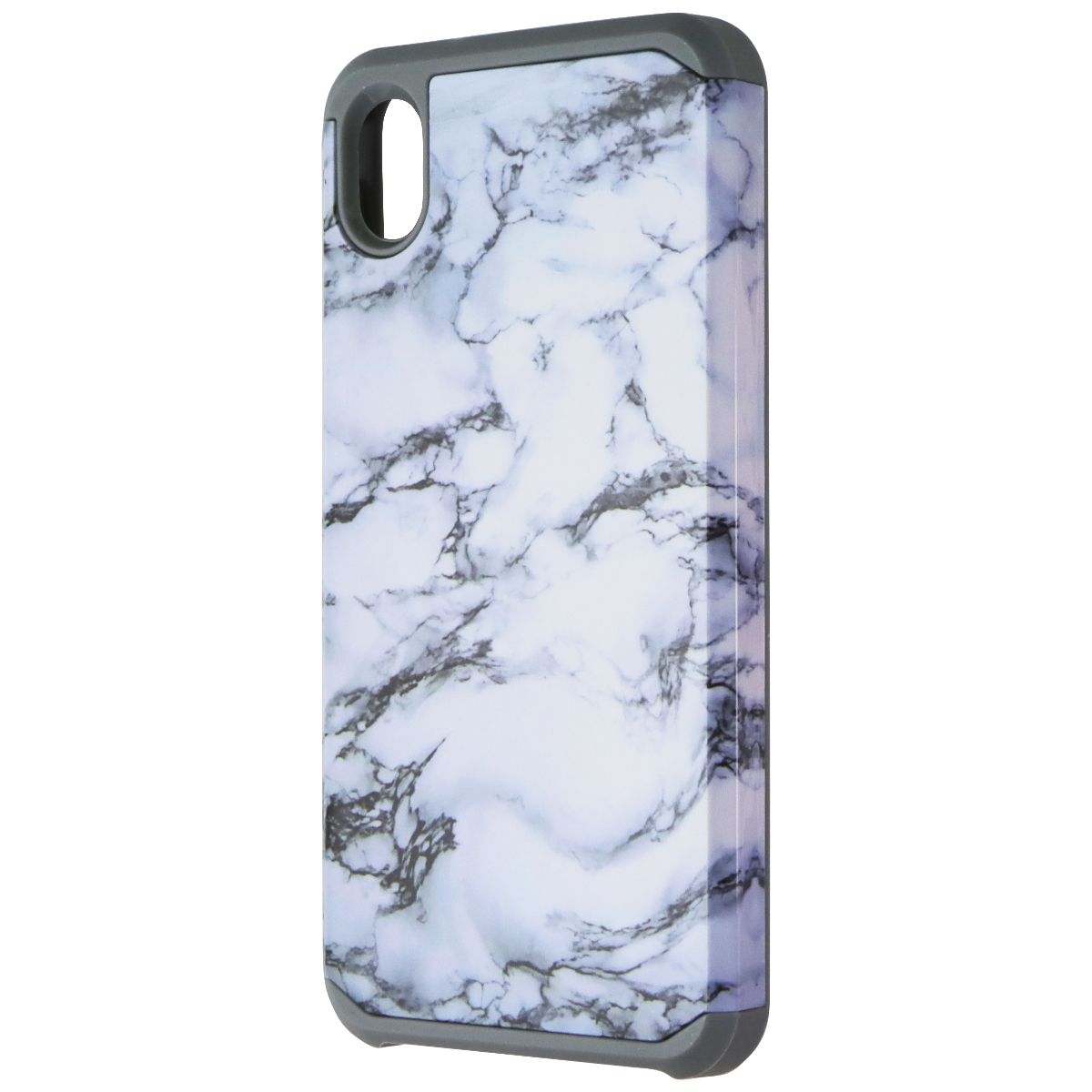 ASMYNA Fuse Series Dual-Layer Case for Motorola Moto E6 - White Marble/Gray Cell Phone - Cases, Covers & Skins Asmyna - Simple Cell Bulk Wholesale Pricing - USA Seller