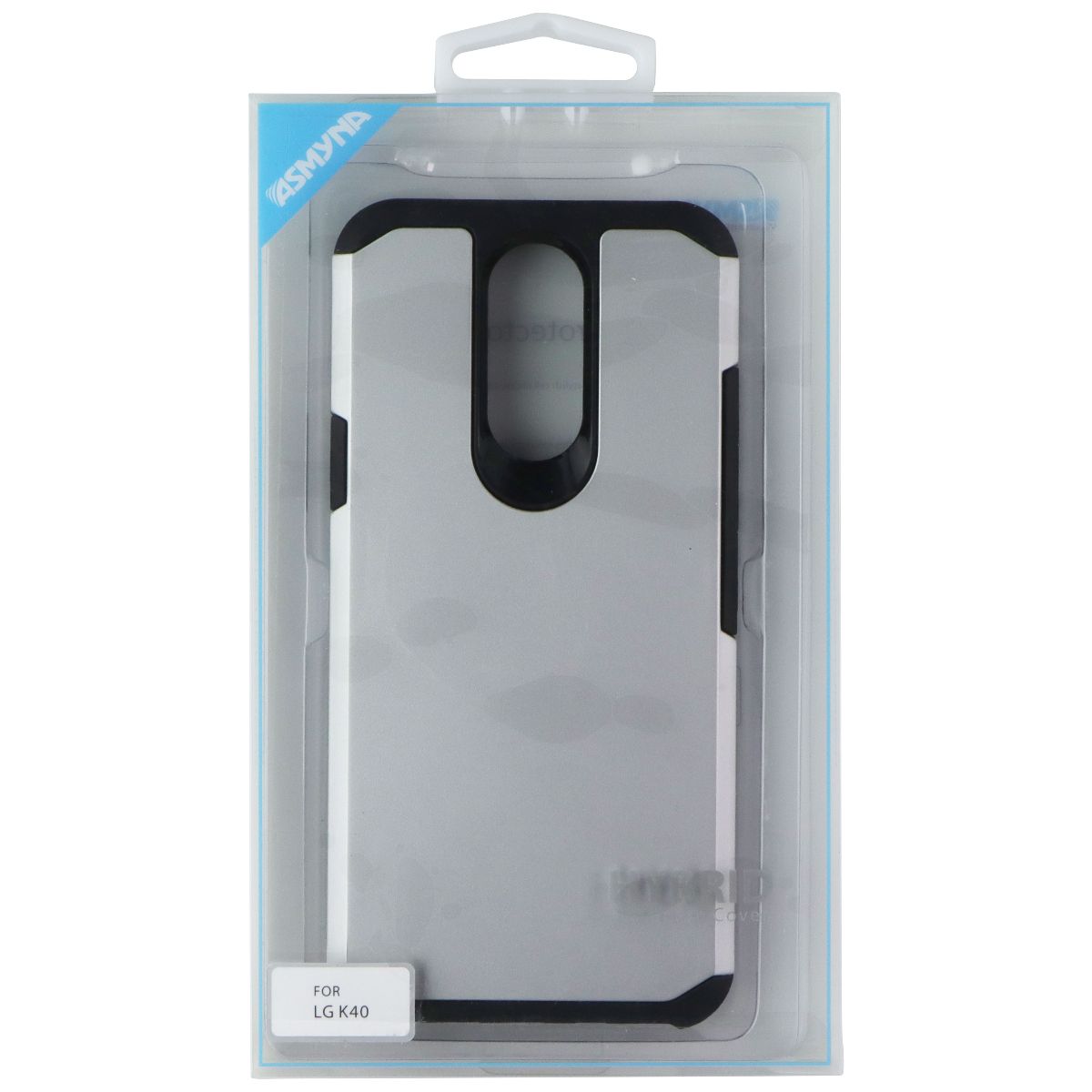ASMYNA Hybrid Protective Cover Series Case for LG K40 - Silver / Black Cell Phone - Cases, Covers & Skins Asmyna - Simple Cell Bulk Wholesale Pricing - USA Seller