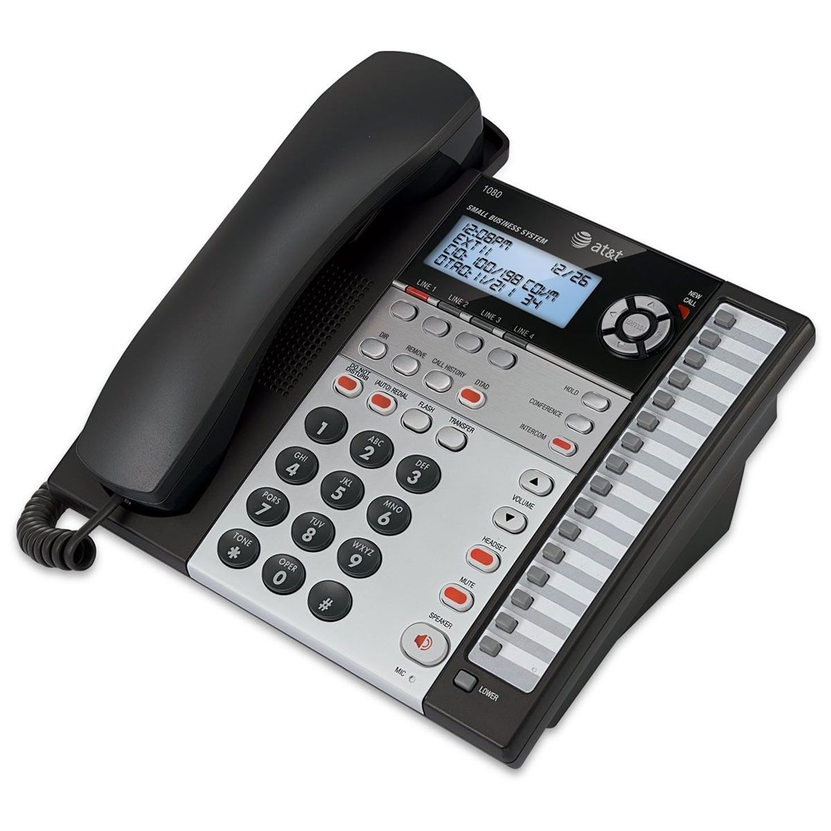 AT&T 1080 4-Line Small Business Expandable Corded Phone System - 1 Handset