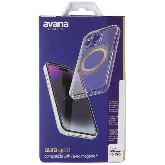 Avana Aura Series Case for MagSafe for Apple iPhone 15 Pro - Clear/Gold Cell Phone - Cases, Covers & Skins Avana    - Simple Cell Bulk Wholesale Pricing - USA Seller