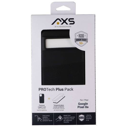 Axessorize AXS ProTech Plus Pack Case/Screen for Google Pixel 8a - Black Cell Phone - Cases, Covers & Skins Axessorize - Simple Cell Bulk Wholesale Pricing - USA Seller