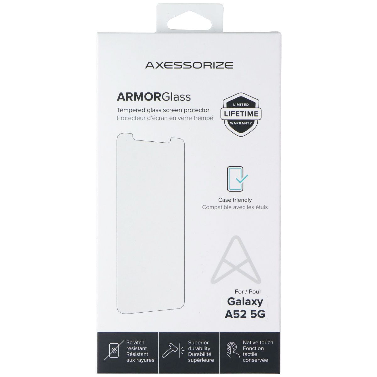 AXESSORIZE ArmorGlass Tempered Glass Screen Protector for Samsung Galaxy A52 5G Cell Phone - Screen Protectors Axessorize - Simple Cell Bulk Wholesale Pricing - USA Seller