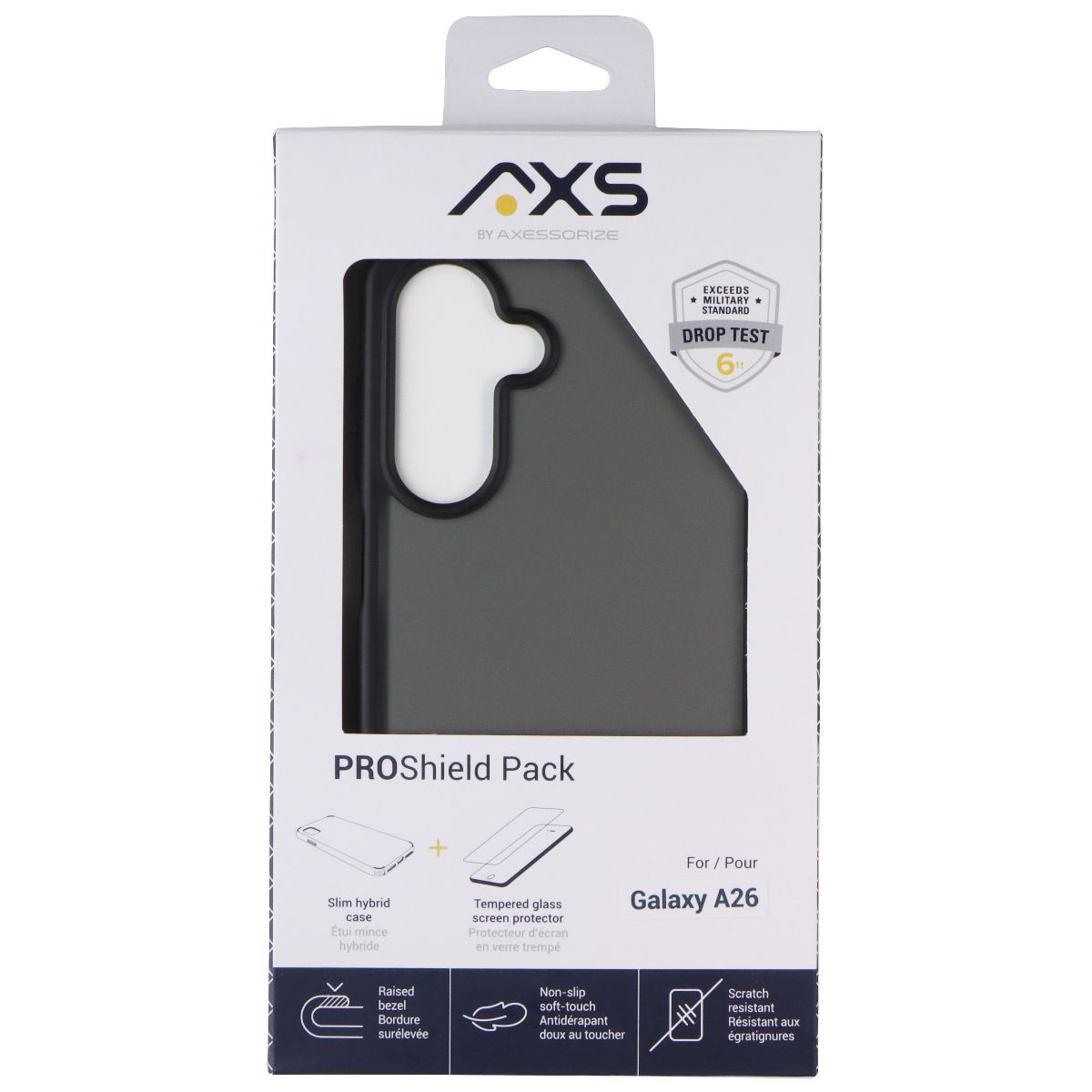 Axessorize AXS PROShield Pack (Case/Glass) for Samsung Galaxy A26 - Black Cell Phone - Cases, Covers & Skins Axessorize - Simple Cell Bulk Wholesale Pricing - USA Seller