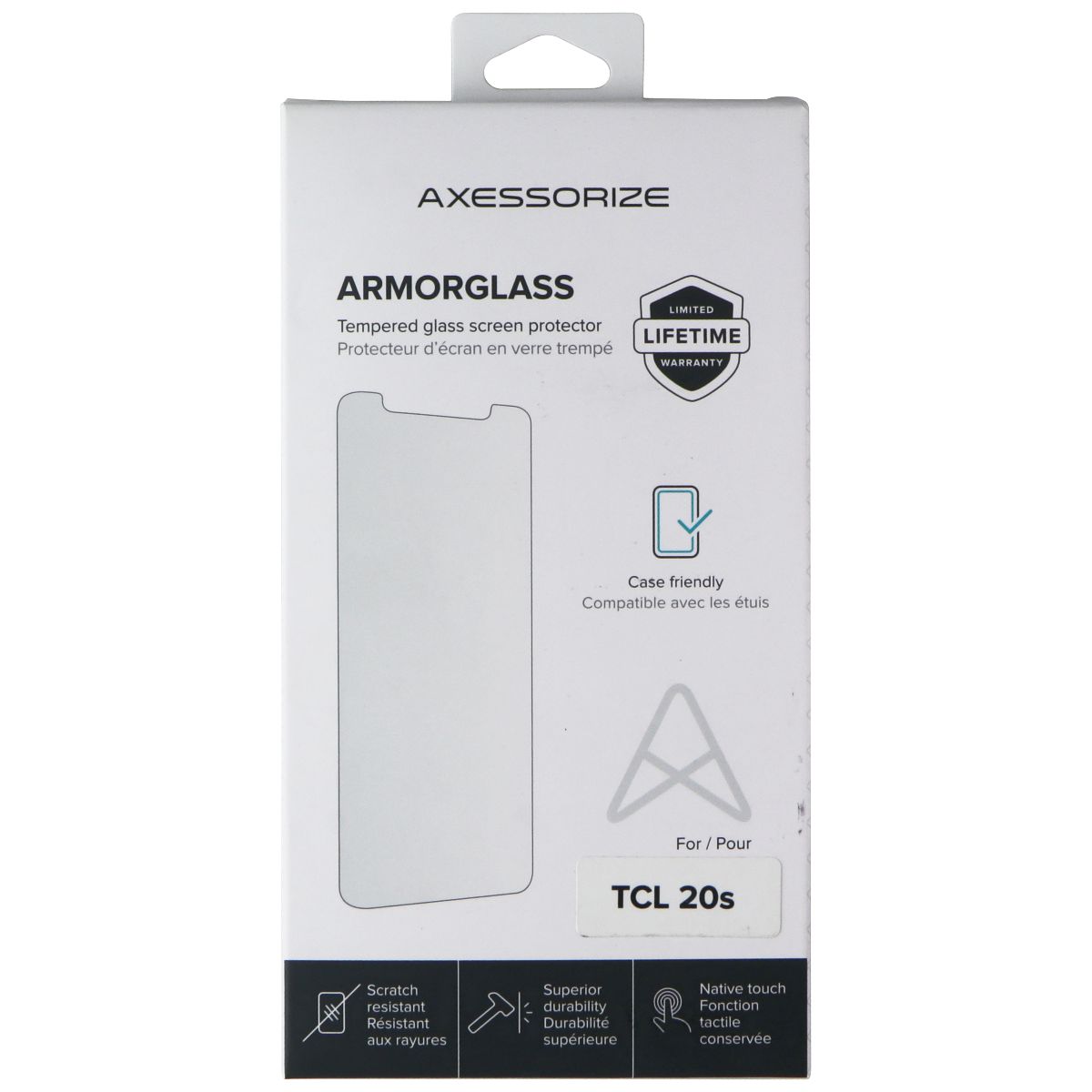 Axessorize ArmorGlass Tempered Screen Protector for TCL 20s Cell Phone - Screen Protectors Axessorize - Simple Cell Bulk Wholesale Pricing - USA Seller