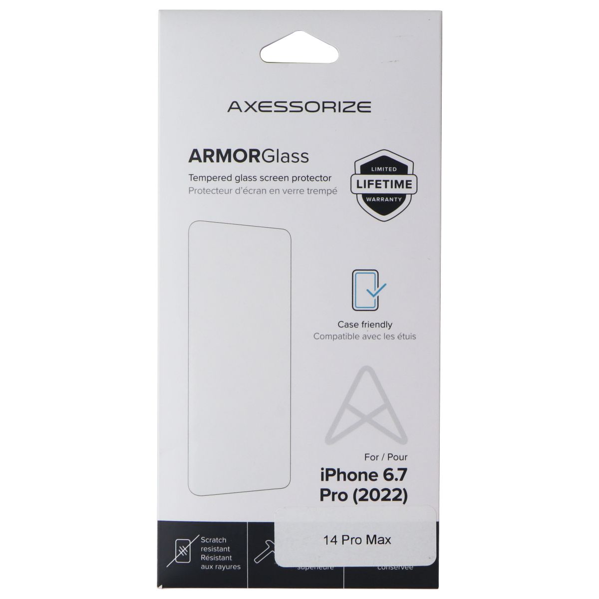 Axessorize ArmorGlass Tempered Glass for Apple iPhone 14 Pro Max Cell Phone - Screen Protectors Axessorize    - Simple Cell Bulk Wholesale Pricing - USA Seller