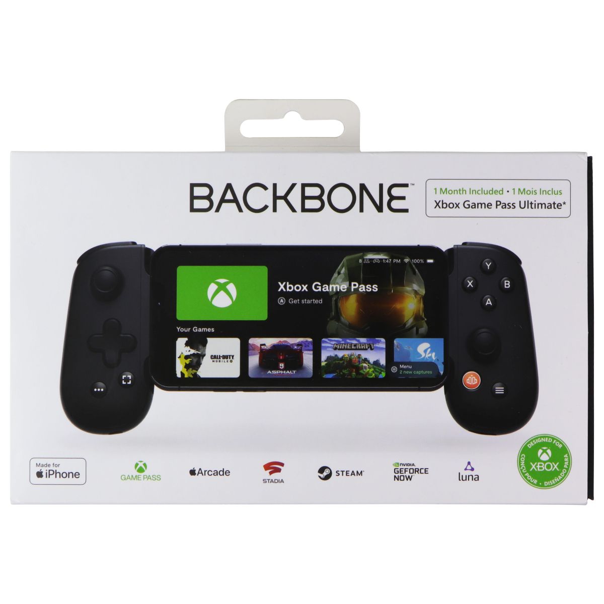 BACKBONE One Mobile Gaming Controller for iPhone (8-Pin) - Xbox Black (GEN 1) Gaming/Console - Controllers & Attachments BACKBONE - Simple Cell Bulk Wholesale Pricing - USA Seller