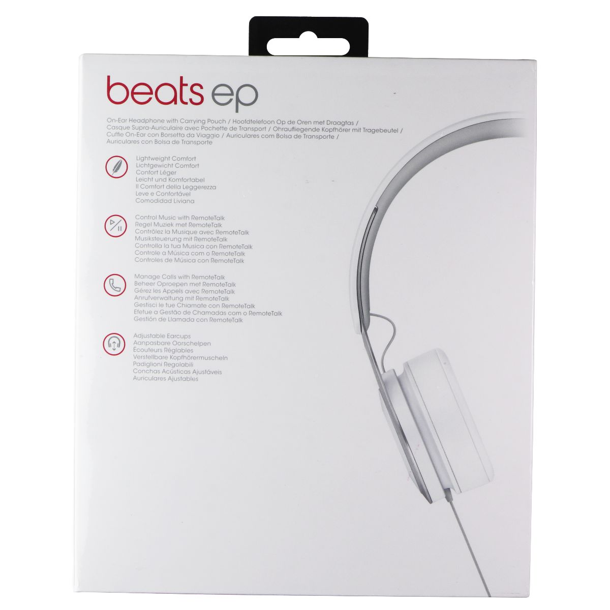 Beats EP Wired On-Ear Headphones with Built-in Mic and Controls - White Portable Audio - Headphones Beats by Dr. Dre - Simple Cell Bulk Wholesale Pricing - USA Seller