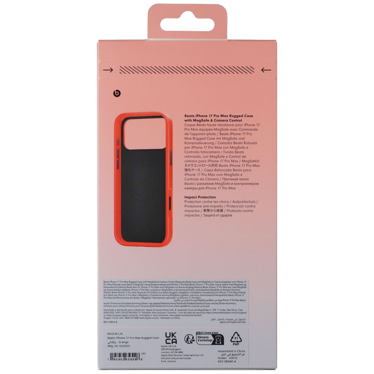 Beats Rugged Case for MagSafe for Apple iPhone 17 Pro Max - Sierra Orange Cell Phone - Cases, Covers & Skins Beats - Simple Cell Bulk Wholesale Pricing - USA Seller