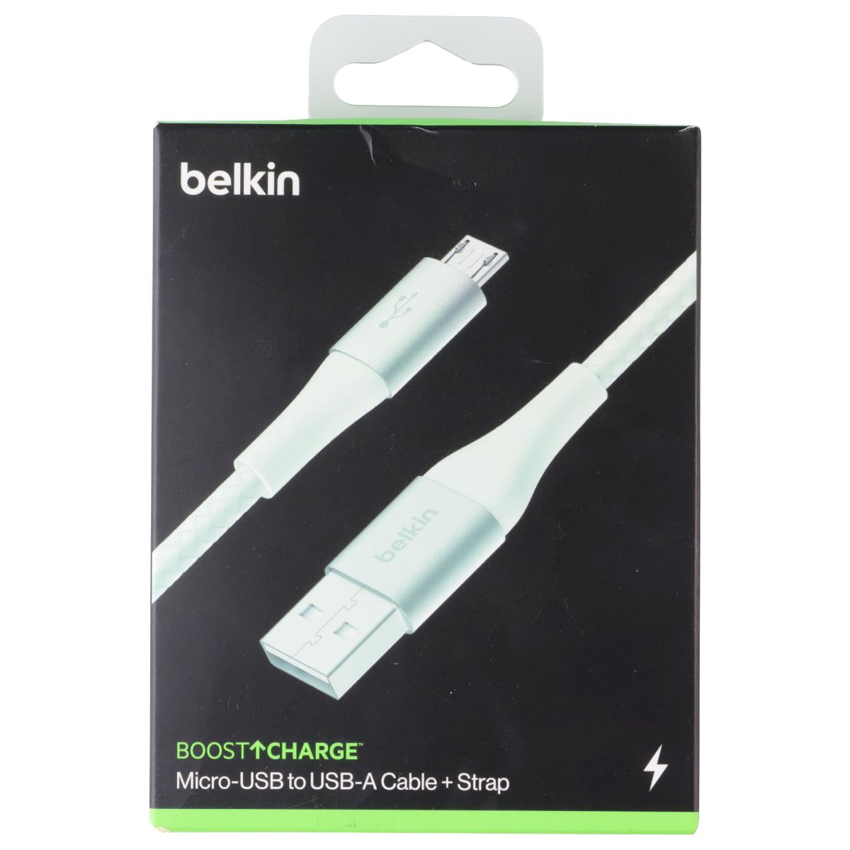 Belkin (2m/6.6ft) BoostCharge Braided Micro-USB to USB-A Cable + Strap - White Cell Phone - Cables & Adapters Belkin - Simple Cell Bulk Wholesale Pricing - USA Seller
