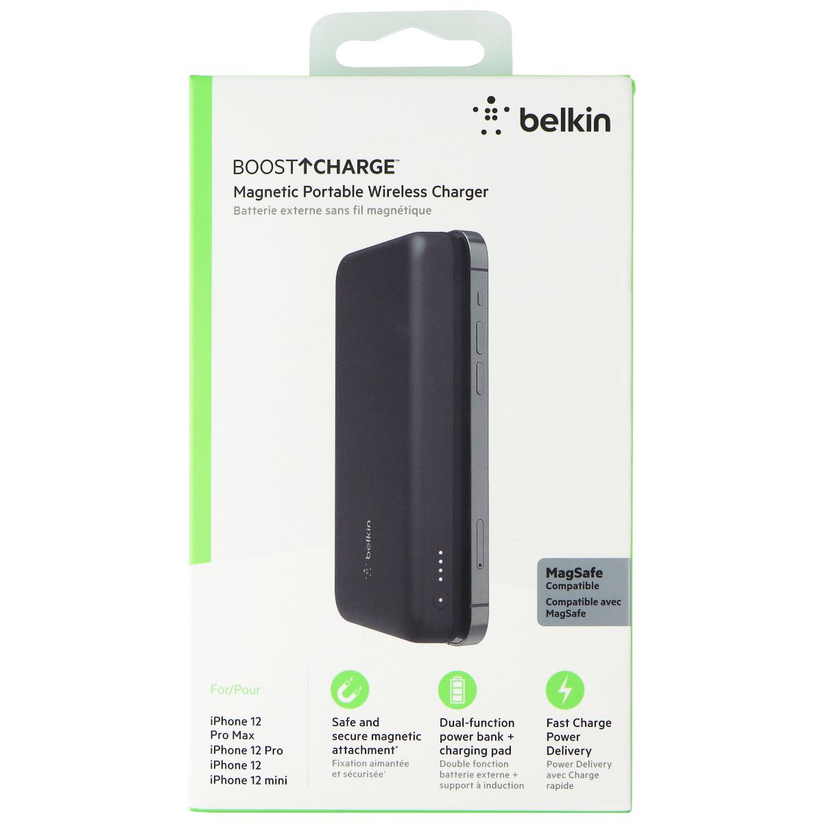 Belkin BoostCharge Magnetic 10K mAh Power Bank for MagSafe - Black Cell Phone - Chargers & Cradles Belkin - Simple Cell Bulk Wholesale Pricing - USA Seller