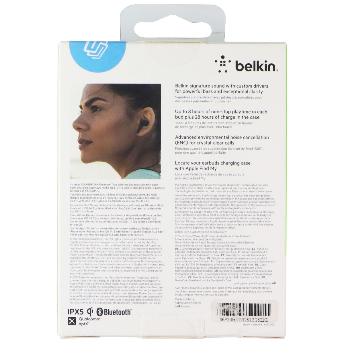 Belkin SoundForm Freedom True Wireless Earbuds - Black (AUC002GLBK) Portable Audio - Headphones Belkin - Simple Cell Bulk Wholesale Pricing - USA Seller