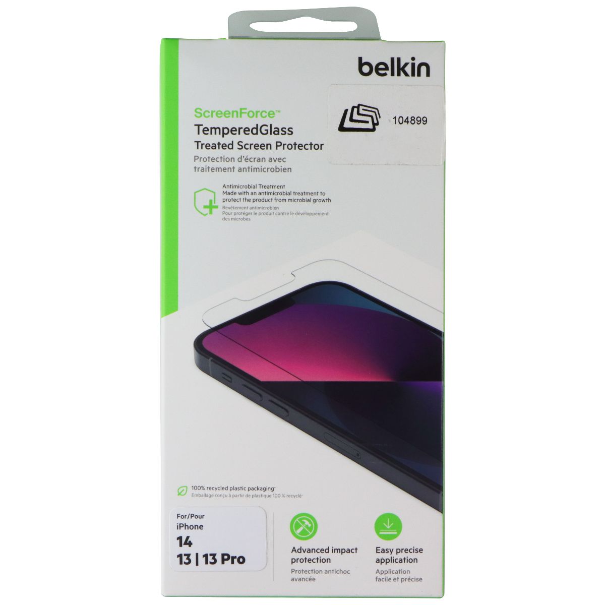 Belkin ScreenForce Tempered Glass Screen for Apple iPhone 14 / 13 / 13 Pro Cell Phone - Screen Protectors Belkin - Simple Cell Bulk Wholesale Pricing - USA Seller