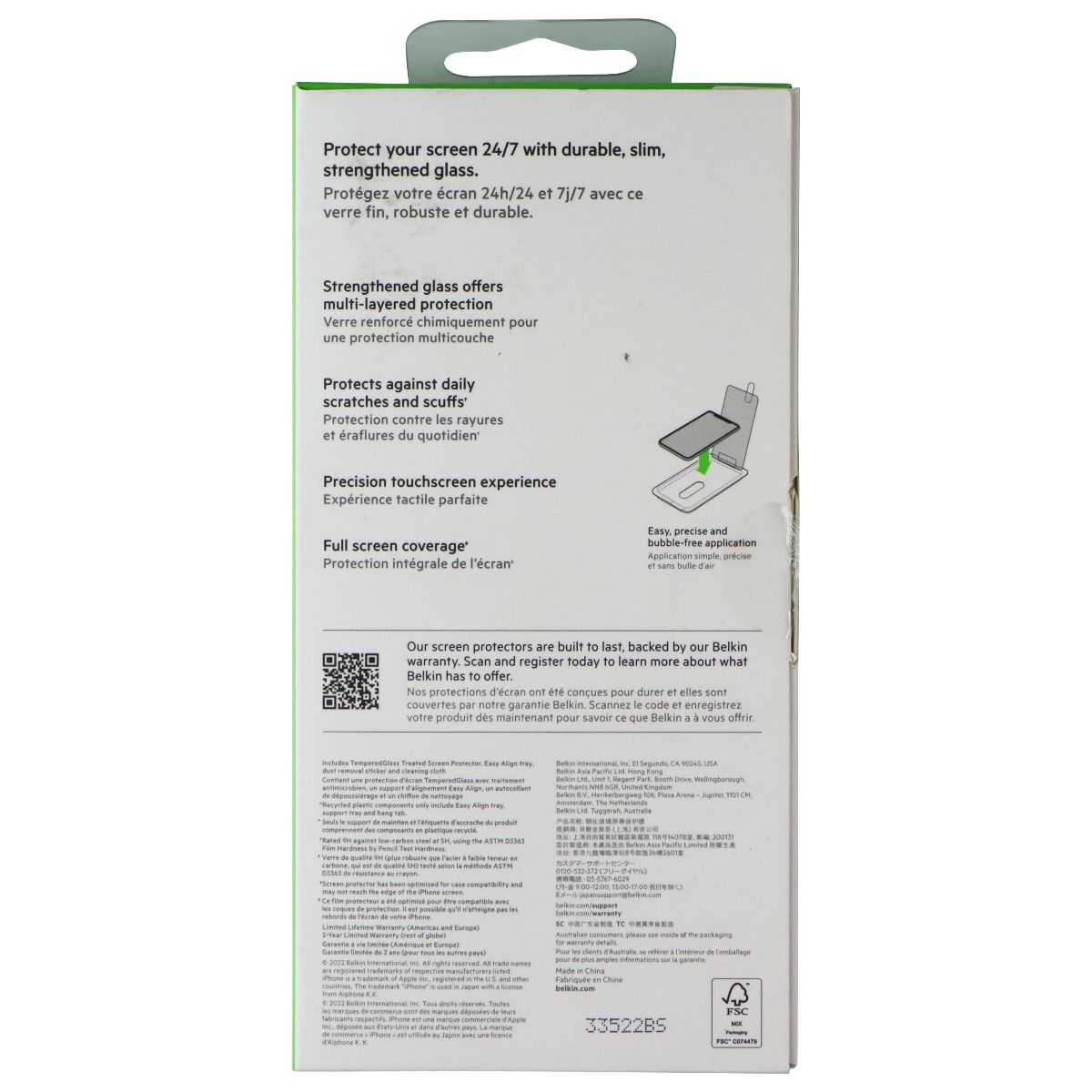 Belkin ScreenForce Tempered Glass Screen for Apple iPhone 14 / 13 / 13 Pro Cell Phone - Screen Protectors Belkin - Simple Cell Bulk Wholesale Pricing - USA Seller