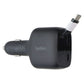 Belkin (75W) BoostCharge Dual Port Car Charger w/Retractable USB-C Cable - Black Cell Phone - Chargers & Cradles Belkin - Simple Cell Bulk Wholesale Pricing - USA Seller