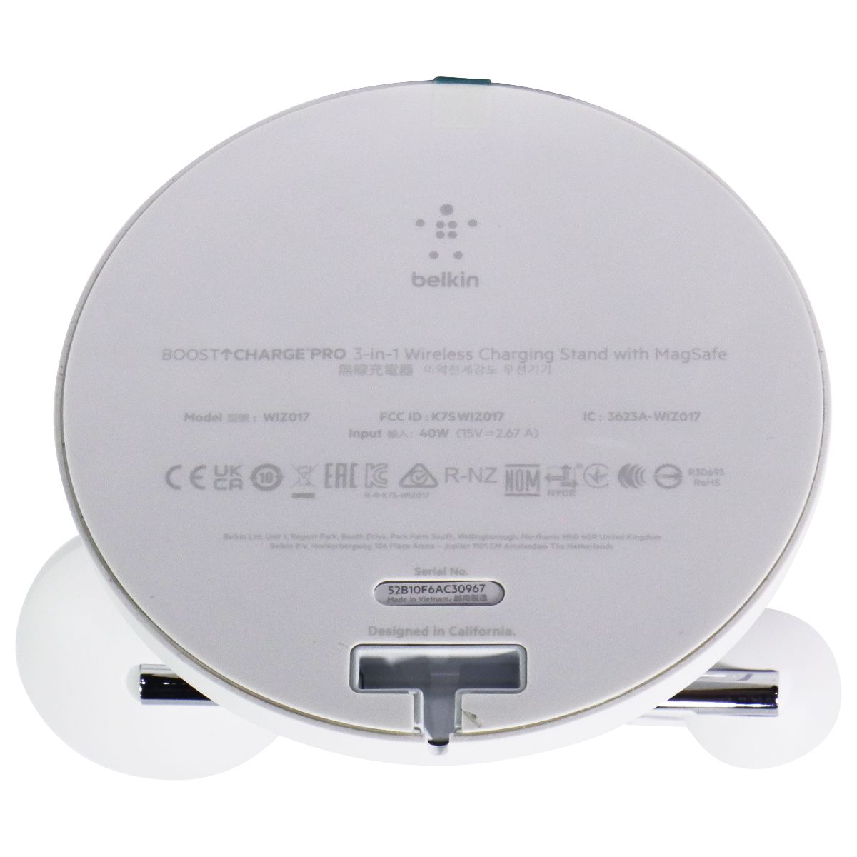 Belkin BoostCharge Pro 3-in-1 Wireless Charging Stand w/ MagSafe - White Cell Phone - Chargers & Cradles Belkin - Simple Cell Bulk Wholesale Pricing - USA Seller