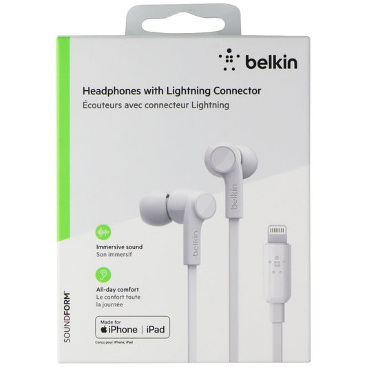 Belkin MFi Headphones with Lightning 8-Pin Connector - White (8830bt26402)