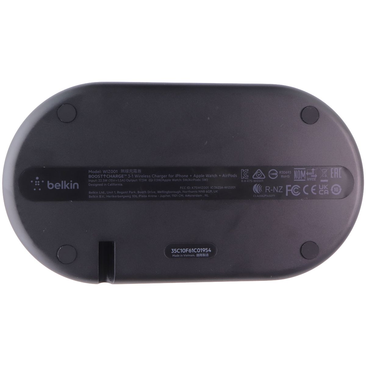 Belkin Wireless 7.5W Qi Stand for iPhone, AirPod & Apple Watch - Black (AU Plug) Cell Phone - Chargers & Cradles Belkin - Simple Cell Bulk Wholesale Pricing - USA Seller