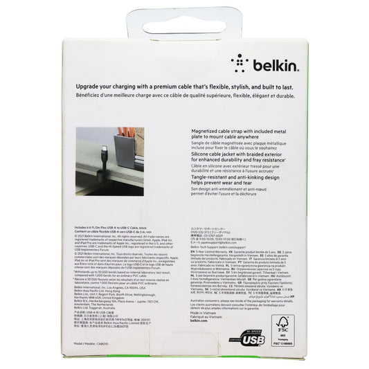 Belkin (6.6-ft/2-m) Boost Charge Pro Flex Braided USB-A to USB-C Cable - Black