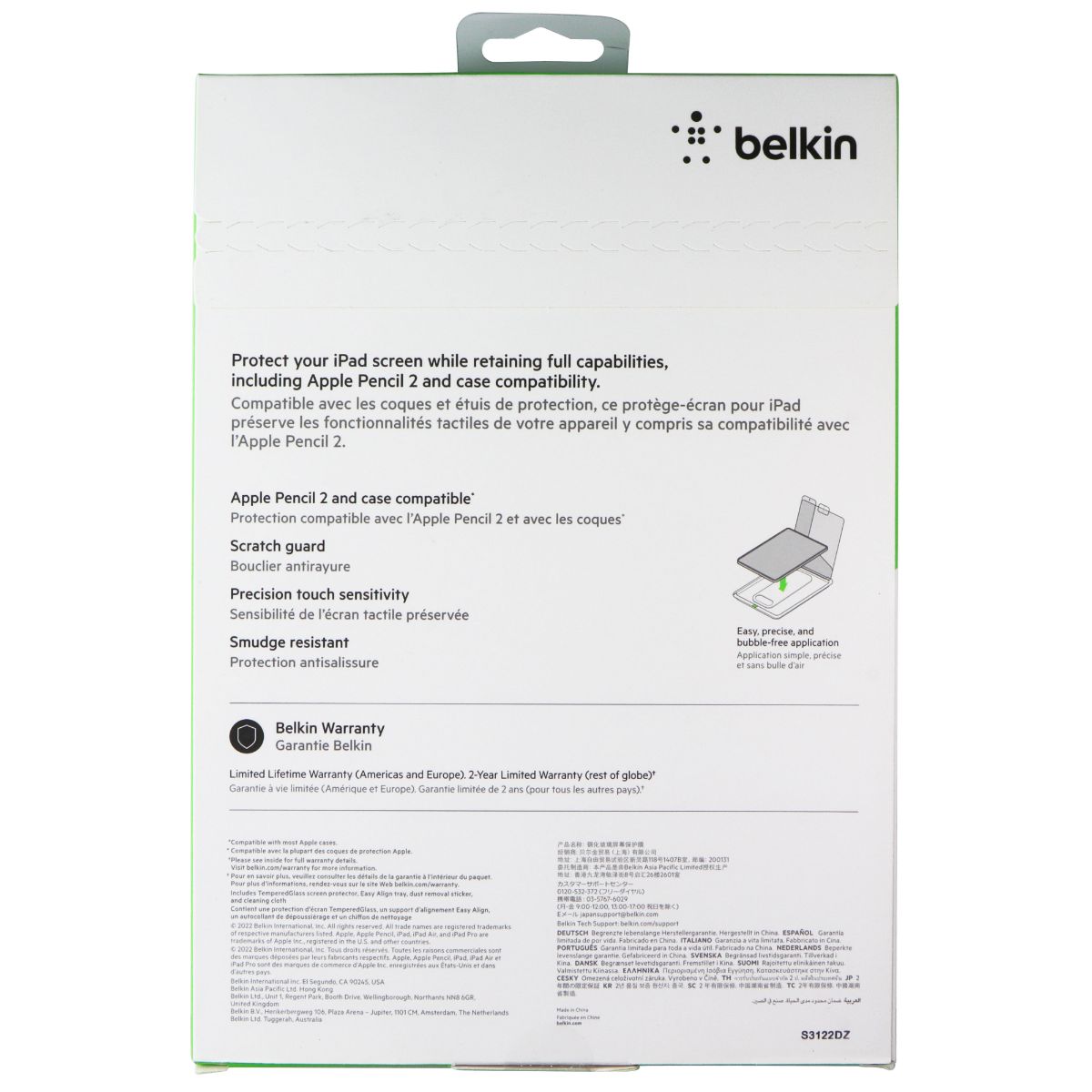 Belkin ScreenForce Screen Protector for 11-in Apple iPad Air 5th-4th/Pro 5th-3rd iPad/Tablet Accessories - Screen Protectors Belkin - Simple Cell Bulk Wholesale Pricing - USA Seller
