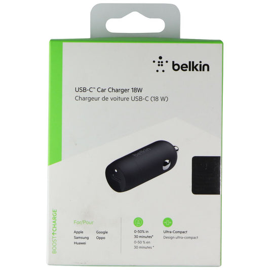 Belkin USB-C Car Charger 18W - Black Cell Phone - Chargers & Cradles Belkin    - Simple Cell Bulk Wholesale Pricing - USA Seller