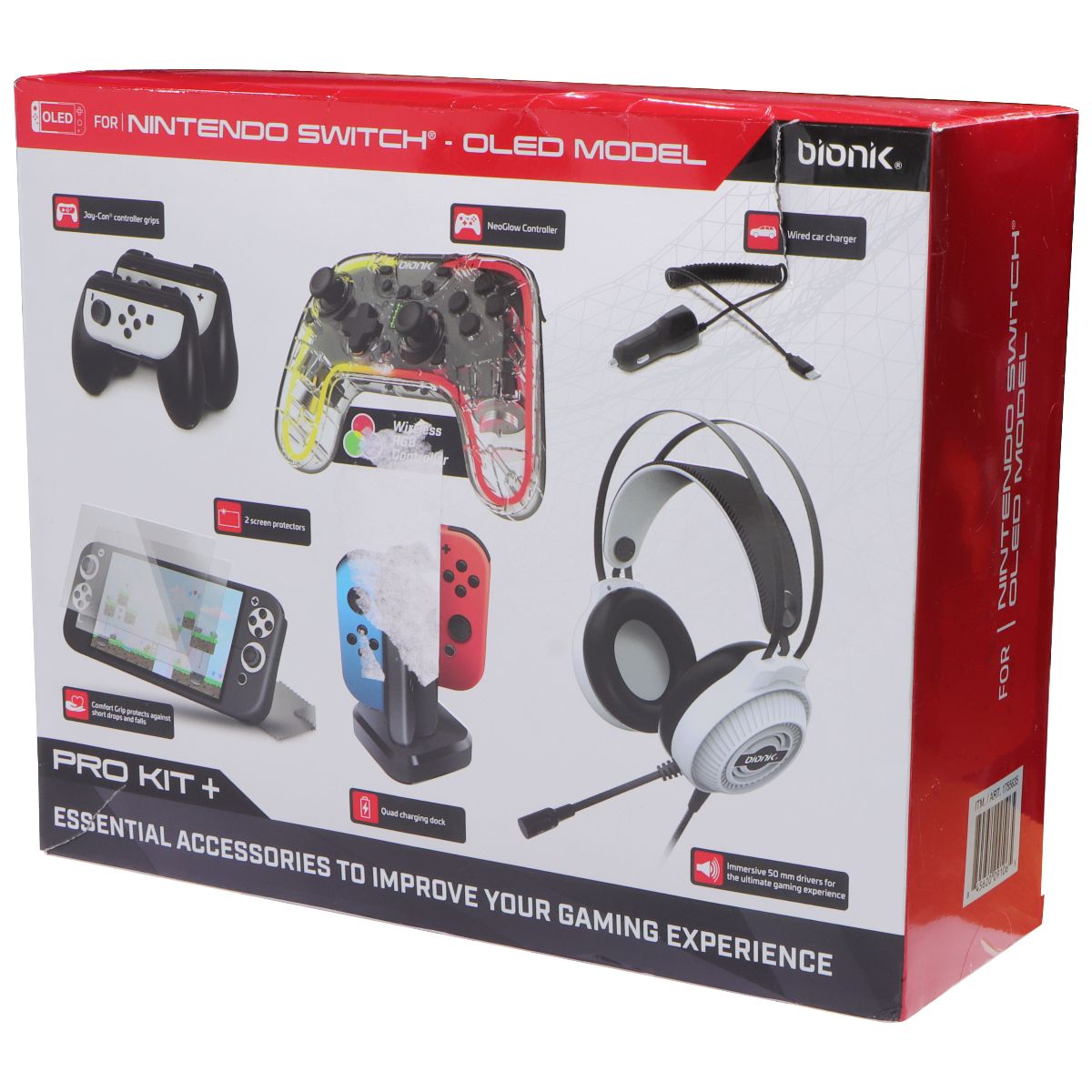 bionik Pro Kit+ for Nintendo Switch - OLED Model Gaming/Console - Accessory Bundles bionik - Simple Cell Bulk Wholesale Pricing - USA Seller