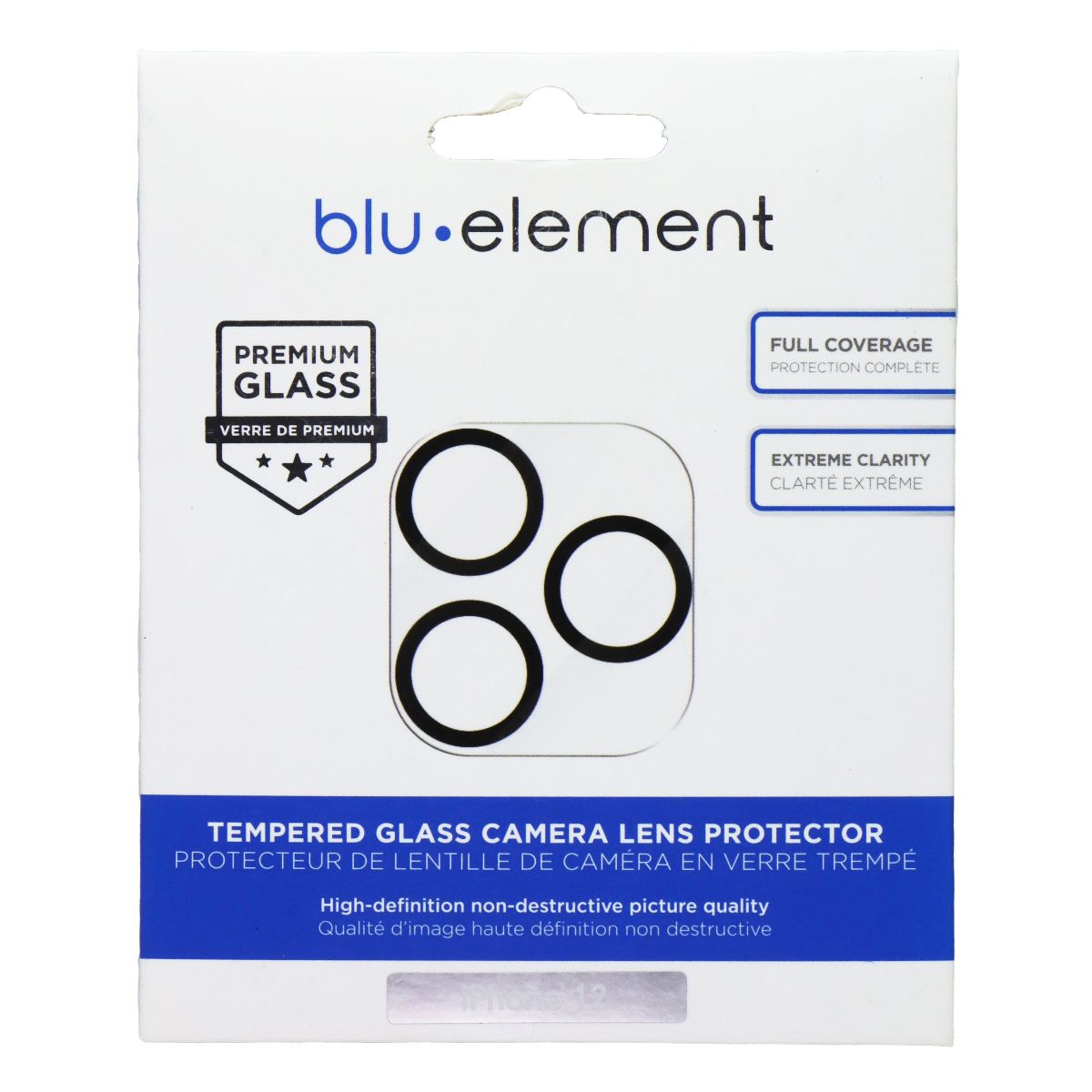 Blu Element Tempered Glass Camera Lens Protector for Apple iPhone 12 Cell Phone - Other Accessories Blu Element - Simple Cell Bulk Wholesale Pricing - USA Seller