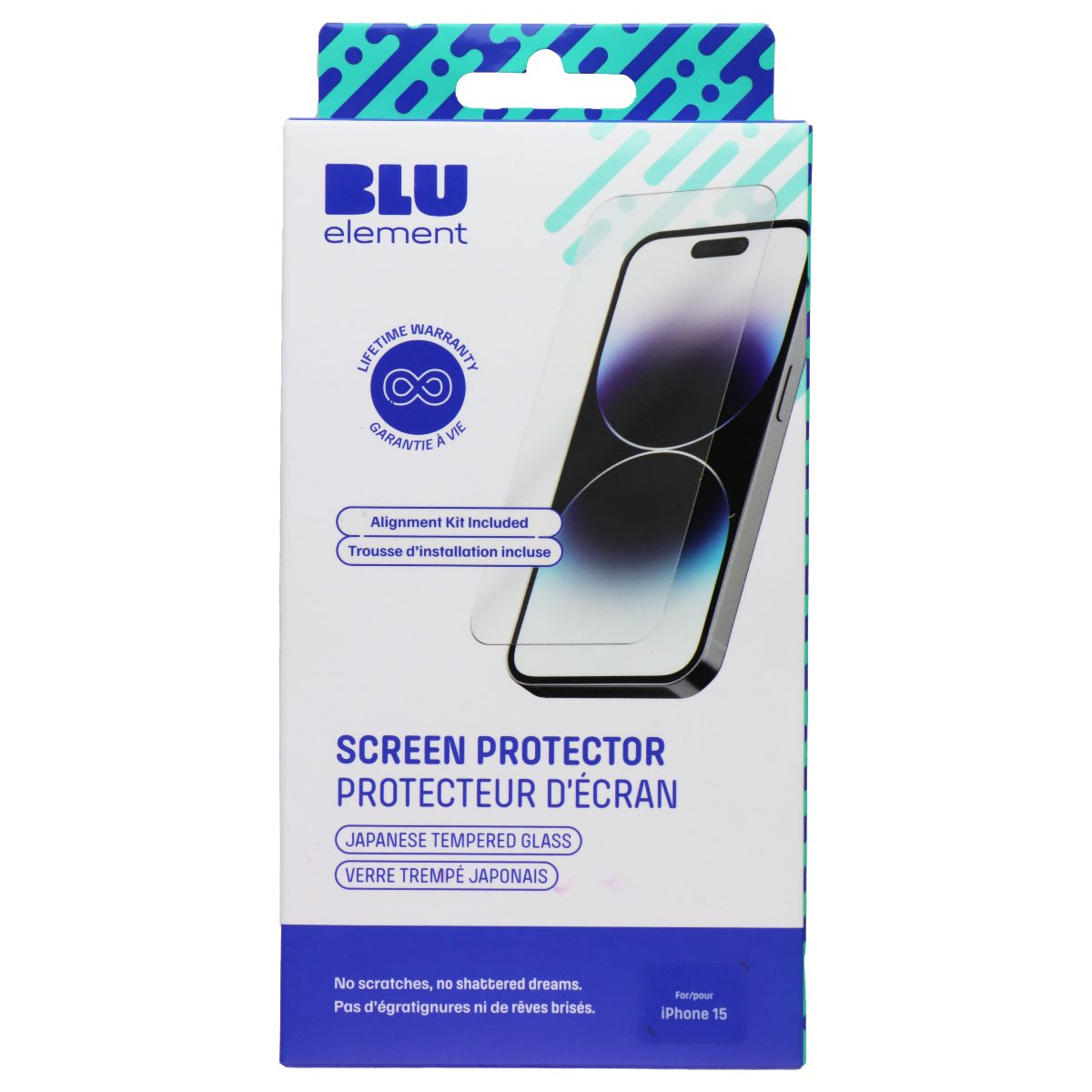 Blu Element Tempered Glass Screen Protector for Apple iPhone 15 - Clear Cell Phone - Screen Protectors Blu Element - Simple Cell Bulk Wholesale Pricing - USA Seller