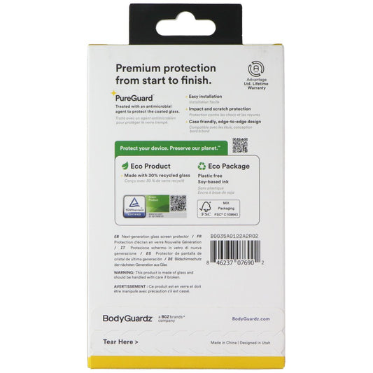 BodyGuardz Pure 3 Tempered Glass Screen Protector for Apple iPhone 14 Pro Cell Phone - Screen Protectors BODYGUARDZ - Simple Cell Bulk Wholesale Pricing - USA Seller