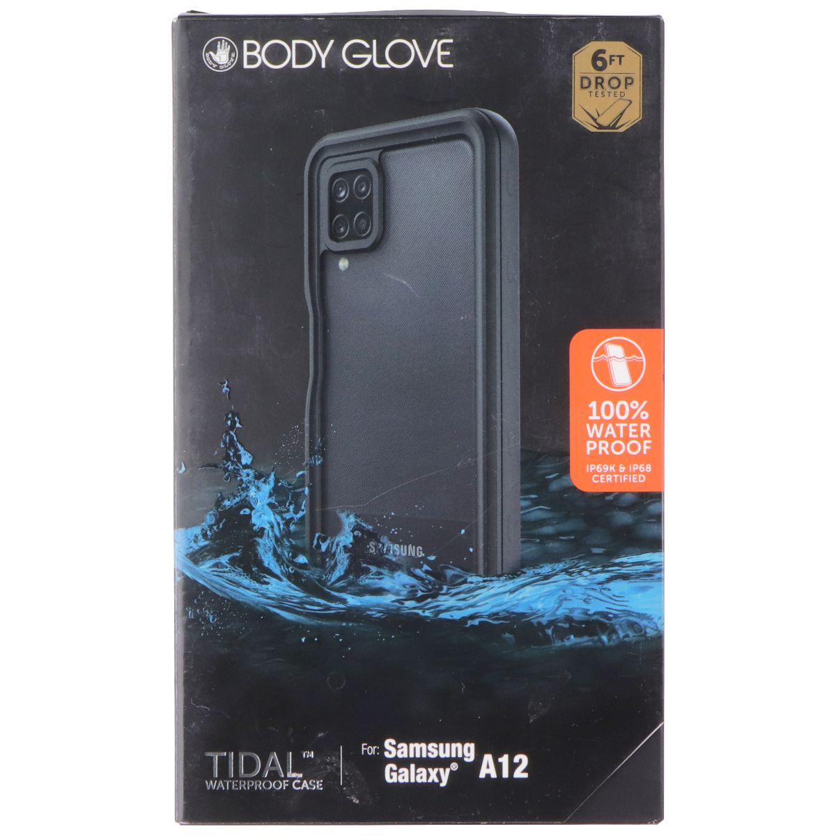 Body Glove Tidal Series Waterproof Case for Samsung Galaxy A12 - Black Cell Phone - Cases, Covers & Skins Body Glove - Simple Cell Bulk Wholesale Pricing - USA Seller