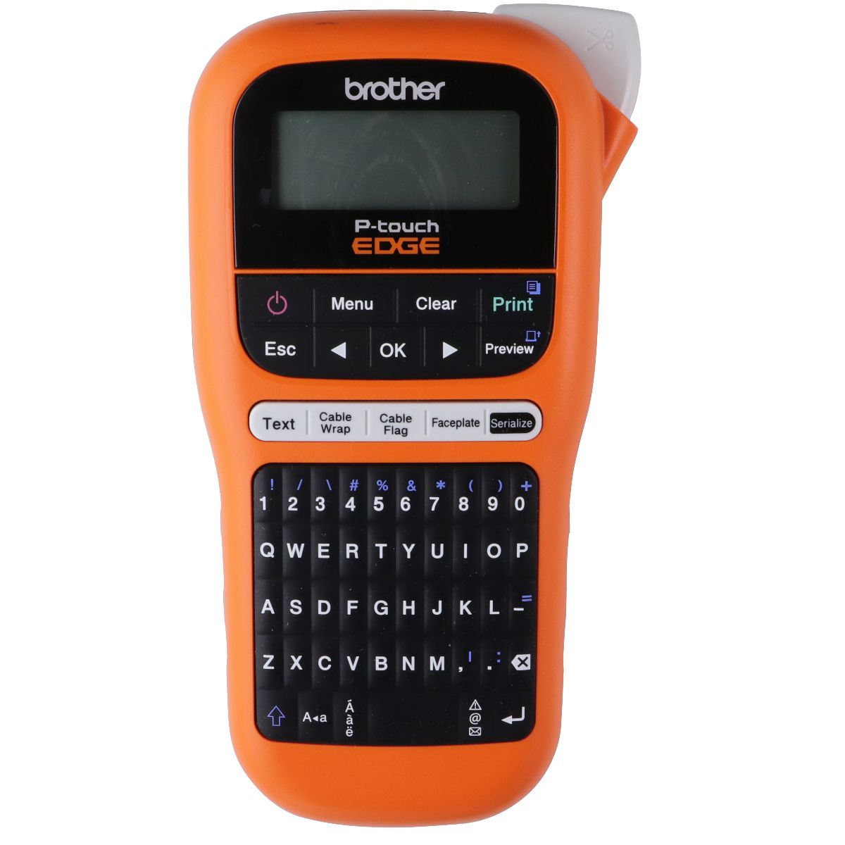 Brother PT-E105 P-Touch Edge Industrial Handheld Label Maker - Orange/Black
