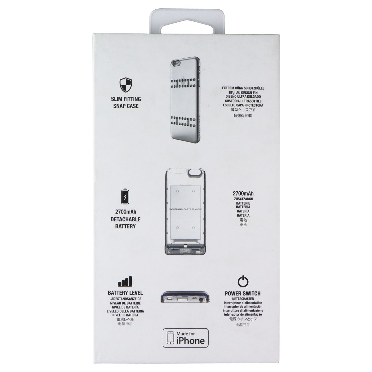 BoostCase X Carte Blanche Power Case for Apple iPhone 6 Plus - Clear/Silver Cell Phone - Cases, Covers & Skins Carte Blanche - Simple Cell Bulk Wholesale Pricing - USA Seller