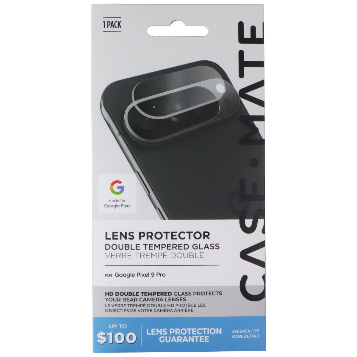 Case-Mate Double Tempered Glass Lens Protector for Google Pixel 9 Pro Cell Phone - Screen Protectors Case-Mate - Simple Cell Bulk Wholesale Pricing - USA Seller